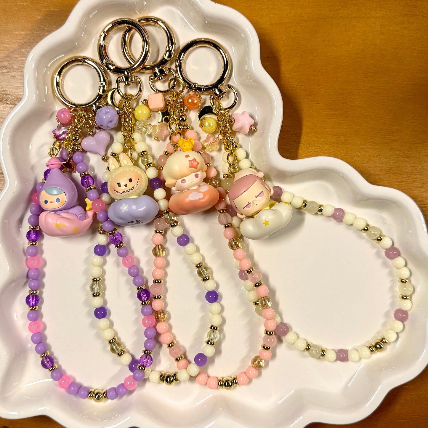 Goodnight Night Sky Pop Bean Beaded Phone Charm Wristlet